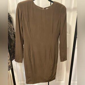 Brown silk vintage dress